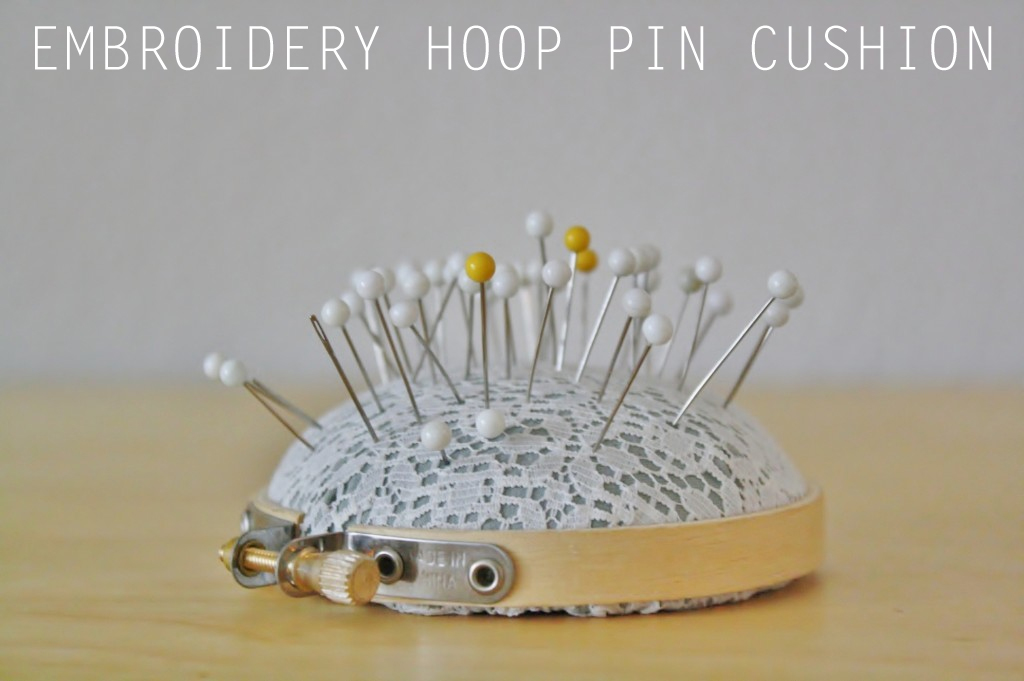 embroidery hoop pin cushion