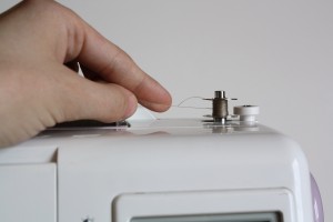 5: threading the sewing machine (bobbin) – yellow spool